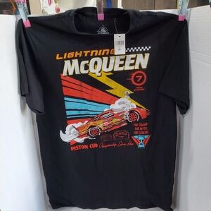 Lightning McQueen Graphic T-Shirt Tee Cars Size Small New Tag Black Disney Pixar